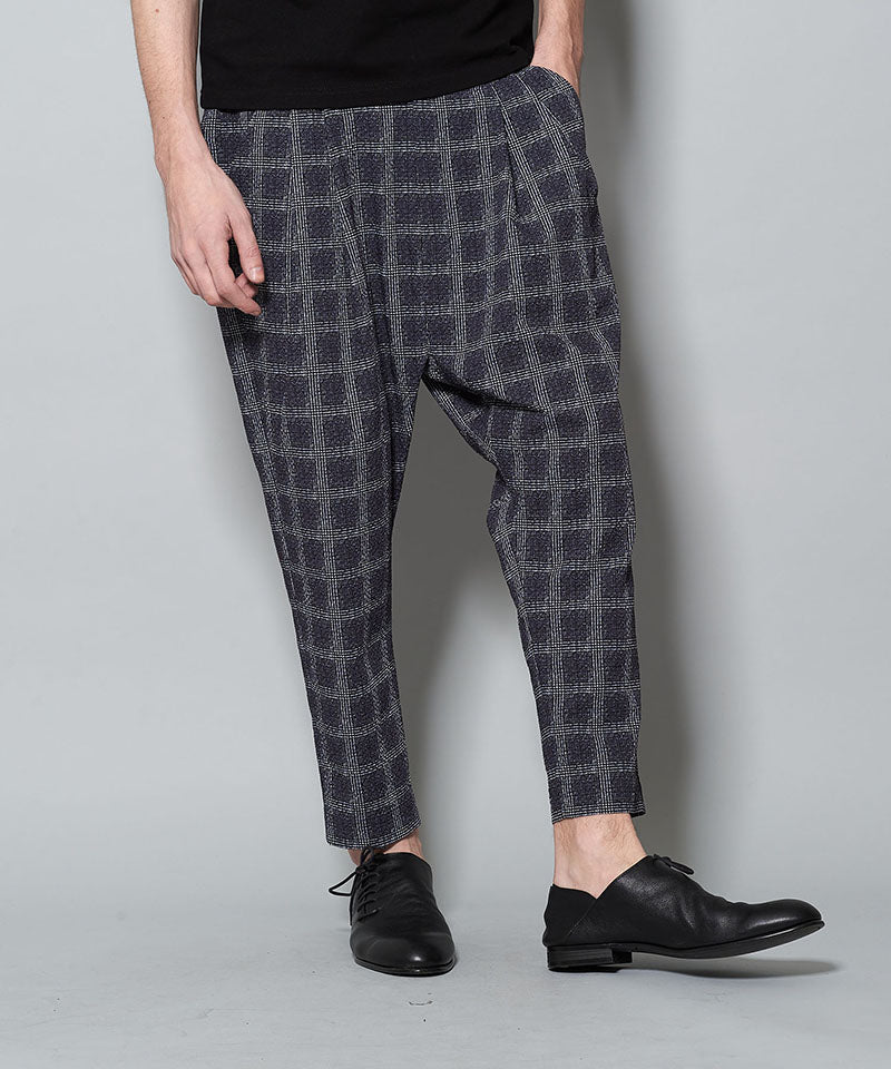 Seersucker Check Ankle Trousers