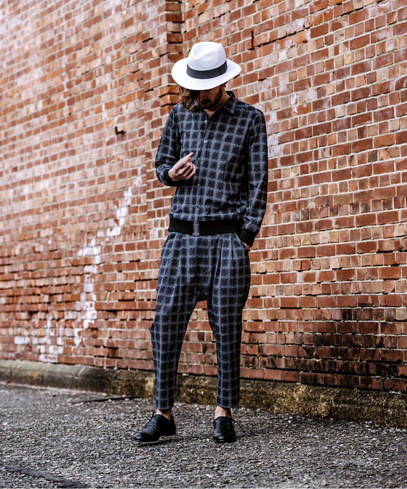 Seersucker Check Ankle Trousers