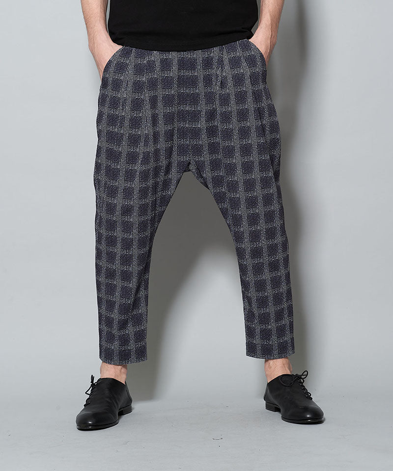 Seersucker Check Ankle Trousers