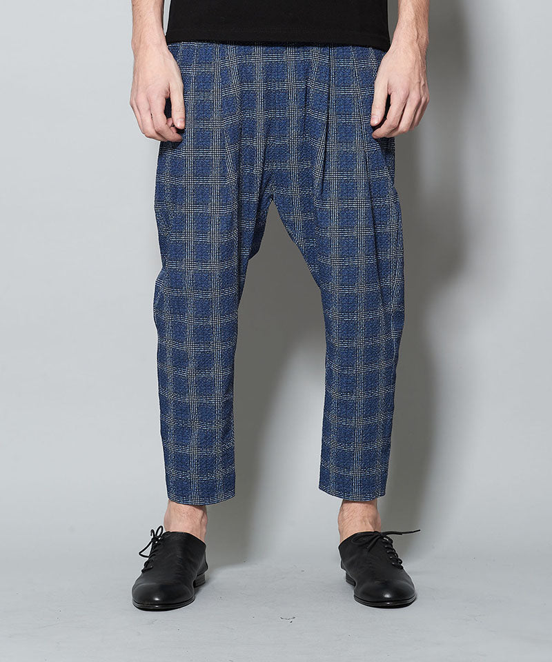 Seersucker Check Ankle Trousers