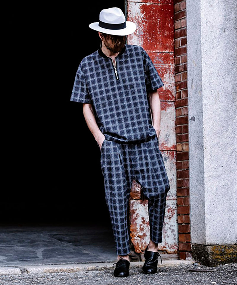 Seersucker Check Ankle Trousers