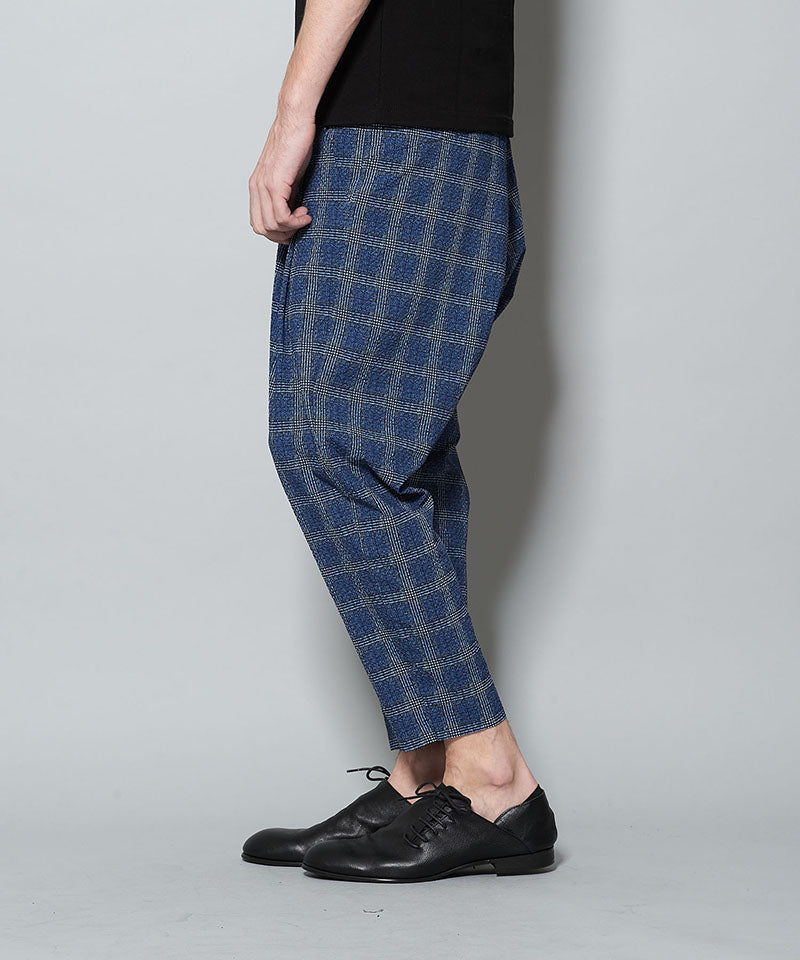 Seersucker Check Ankle Trousers