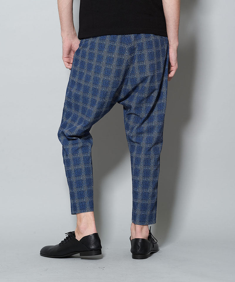 Seersucker Check Ankle Trousers