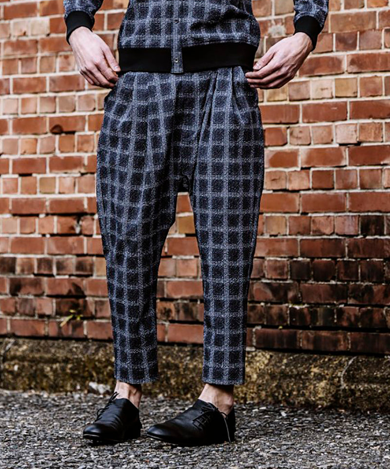 Seersucker Check Ankle Trousers