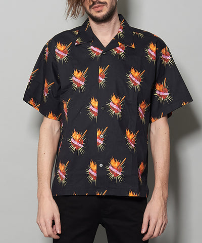 TATTO PRINT OPEN COLLAR BIG-SH