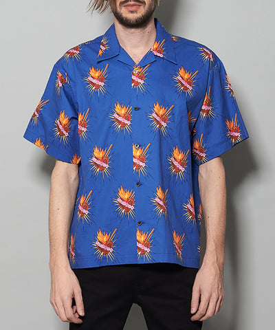 TATTO PRINT OPEN COLLAR BIG-SH