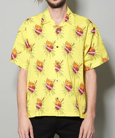 TATTO PRINT OPEN COLLAR BIG-SH