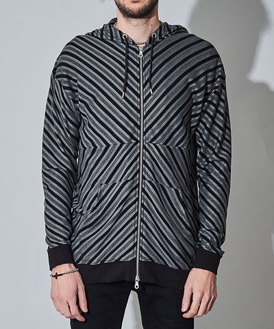 バイアスボーダーZIPパーカ