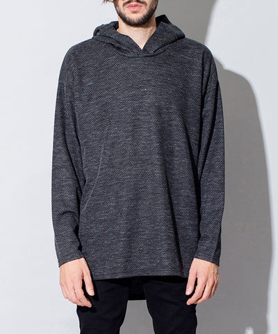 ヘリンボーンジャージーBIGパーカ