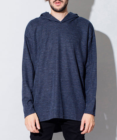 ヘリンボーンジャージーBIGパーカ