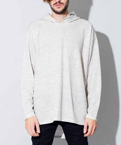 ヘリンボーンジャージーBIGパーカ