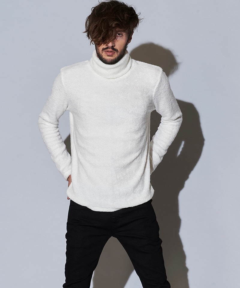 Vicure Lamb Pile Turtleneck Pullover