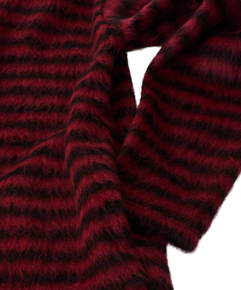 シャギーパイルボタンレスカーディガン