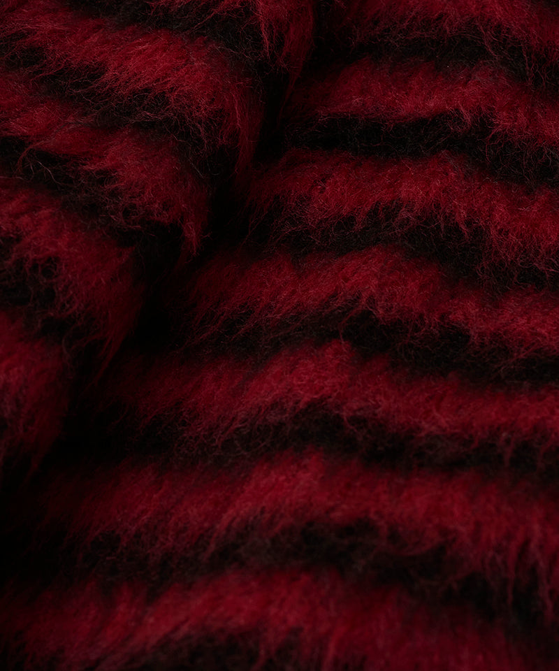 シャギーパイルボタンレスカーディガン