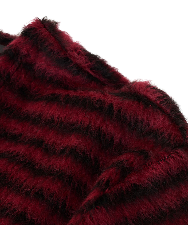 シャギーパイルボタンレスカーディガン