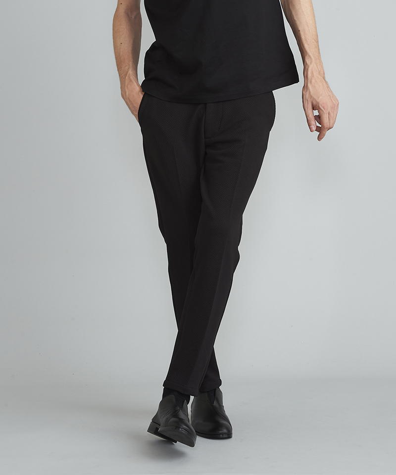 Embossed jersey ankle trousers