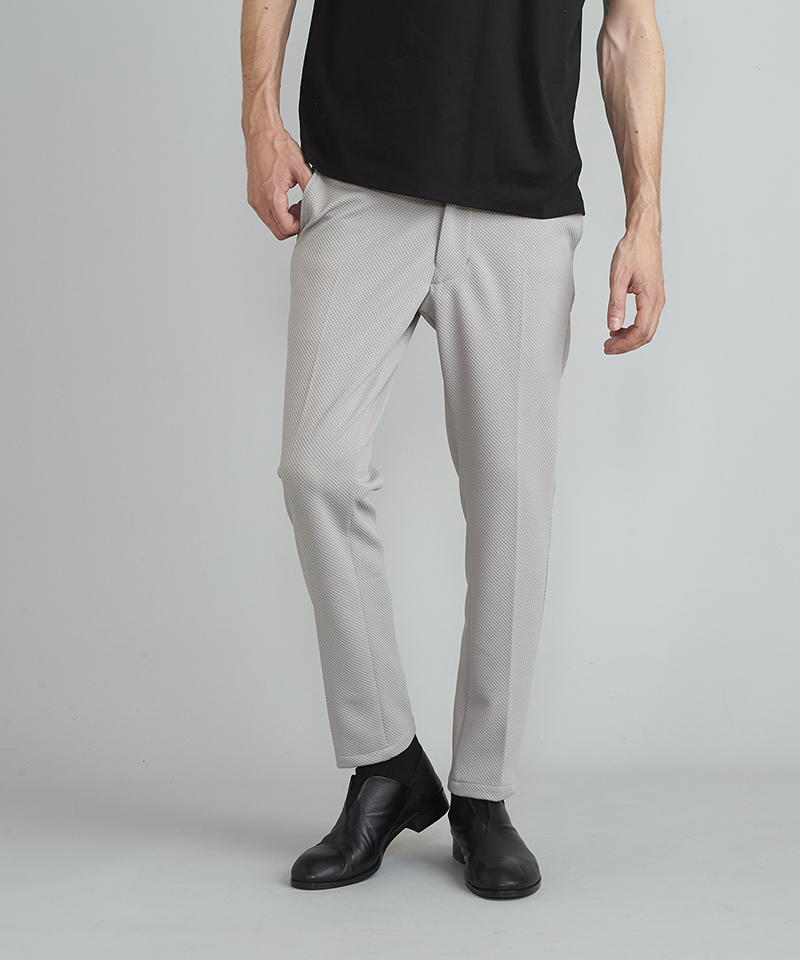 Embossed jersey ankle trousers