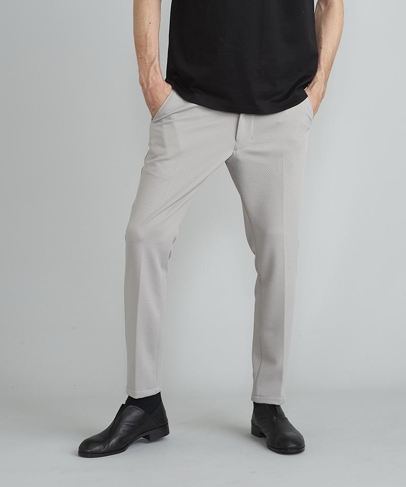 Embossed jersey ankle trousers