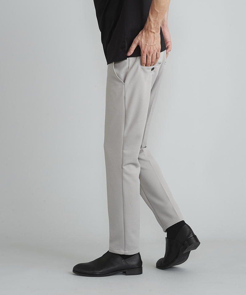 Embossed jersey ankle trousers