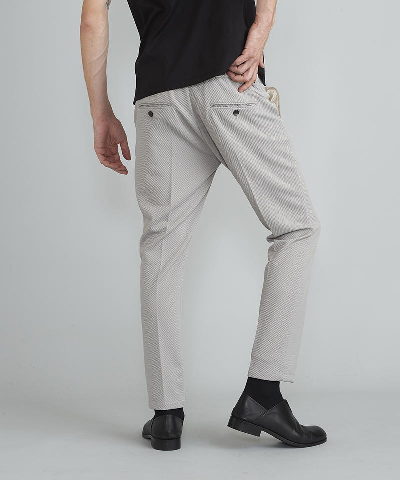 Embossed jersey ankle trousers