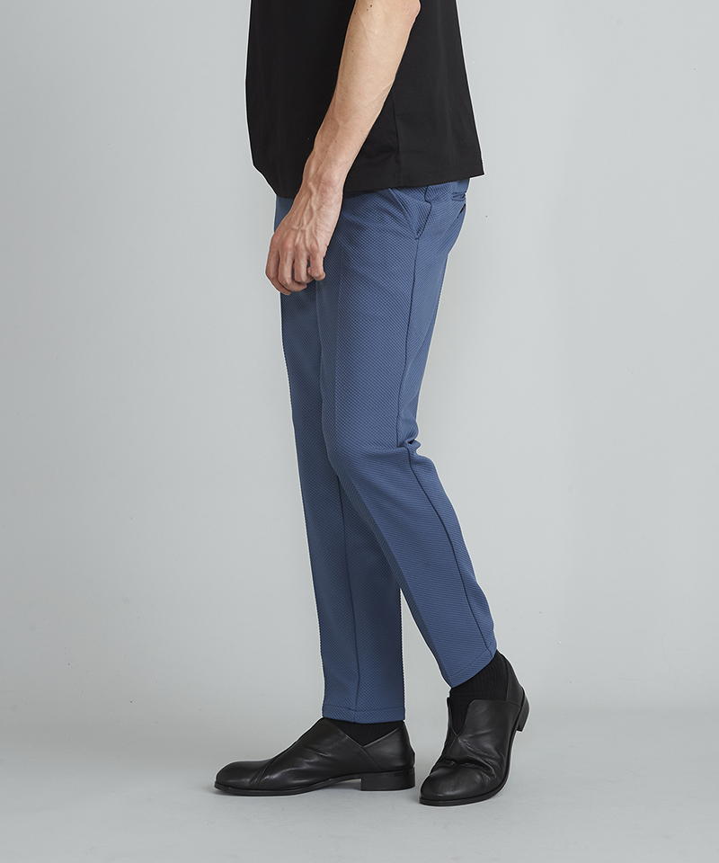 Embossed jersey ankle trousers