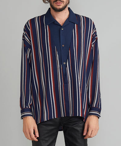 オープンカラーレイヤードプルオーバーSH