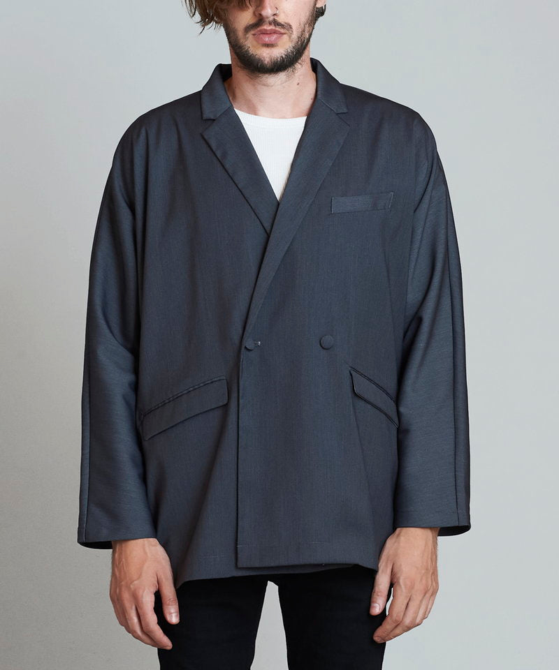 Dolman sleeve double-breasted jacket