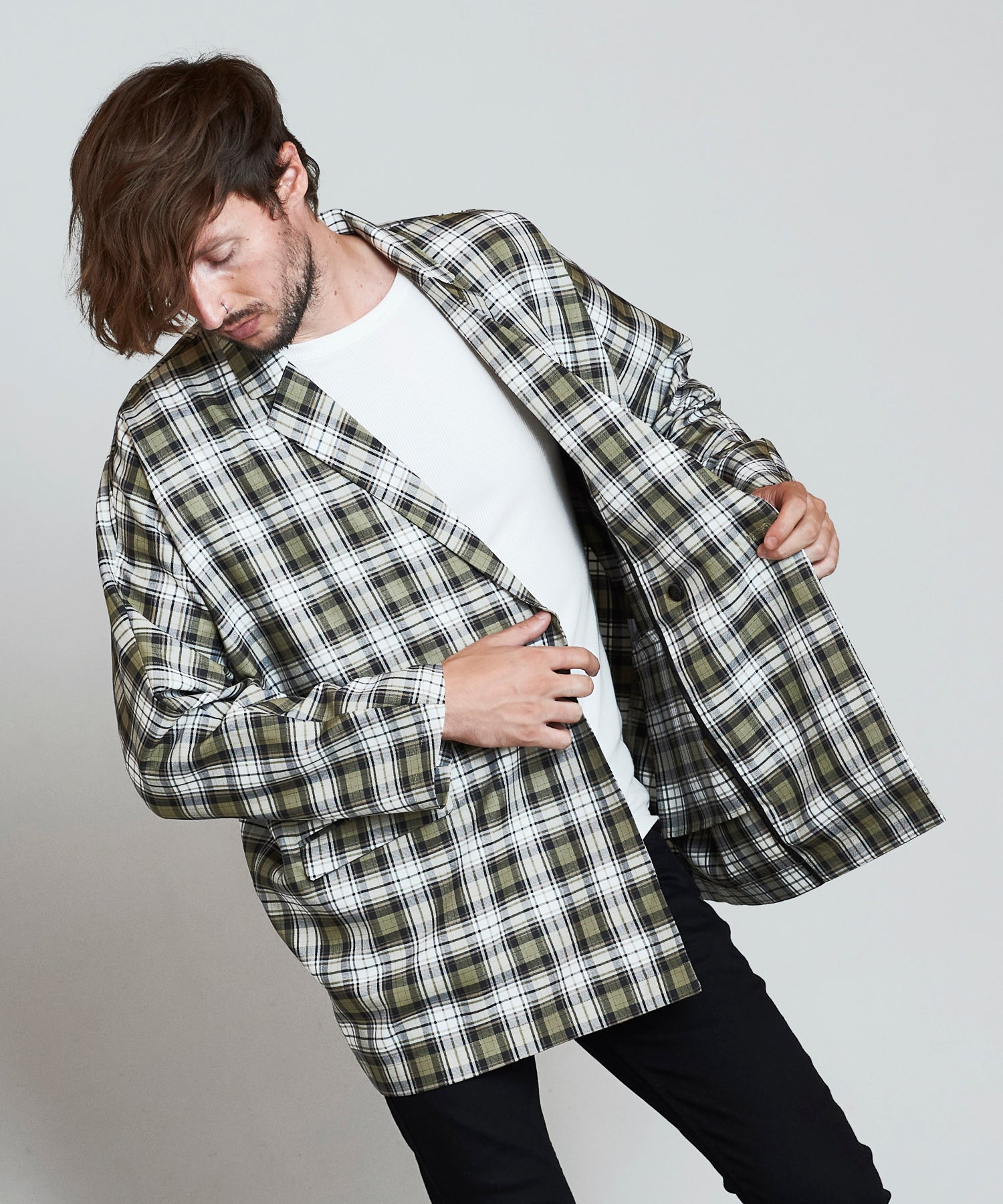 Dolman sleeve double-breasted jacket