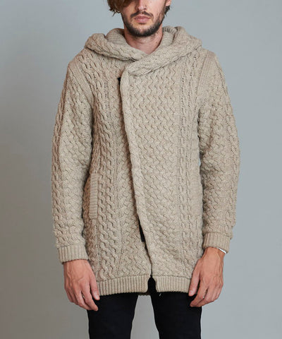 チェンジングニットフライフロントフーデッドコート