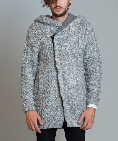 チェンジングニットフライフロントフーデッドコート