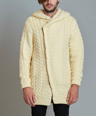 チェンジングニットフライフロントフーデッドコート