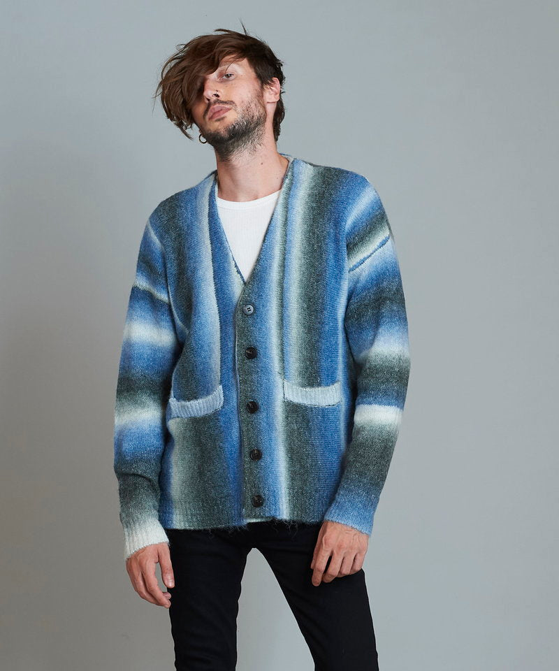 マルチカラーストライプニットV/N-CD