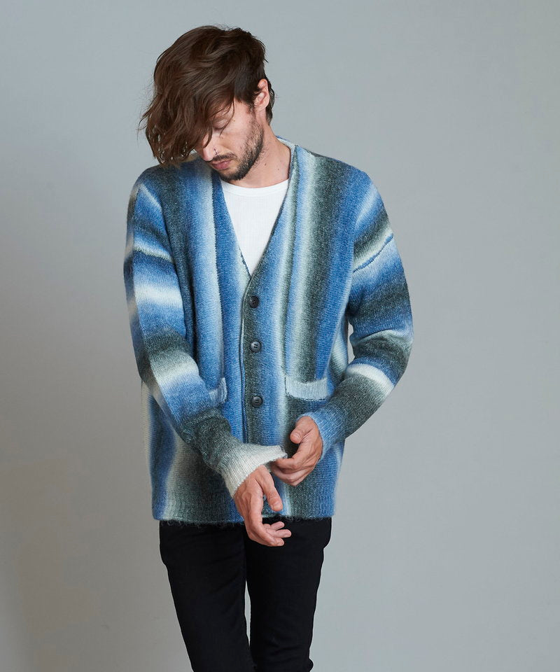 マルチカラーストライプニットV/N-CD