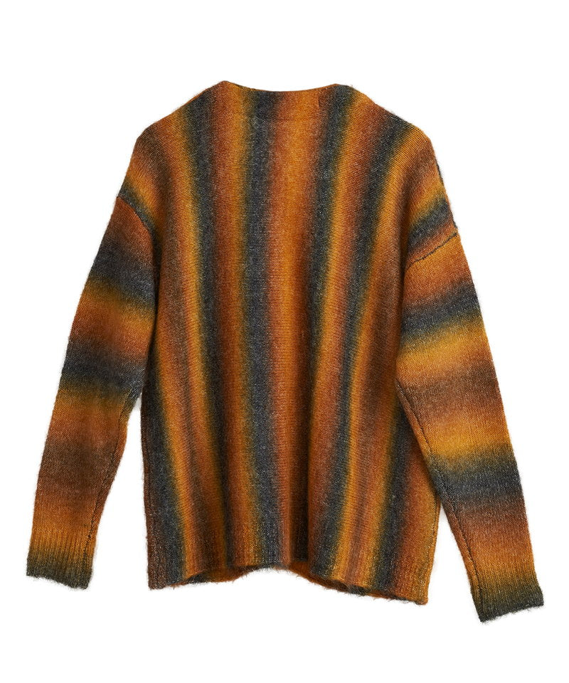 マルチカラーストライプニットV/N-CD