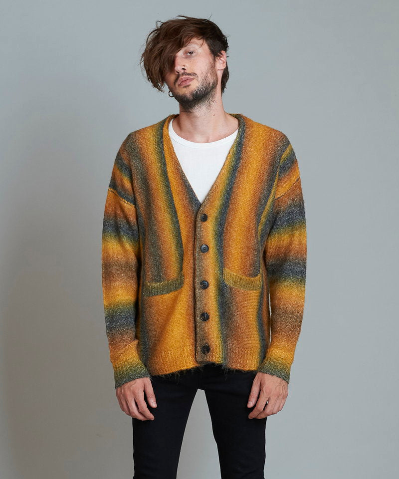 マルチカラーストライプニットV/N-CD