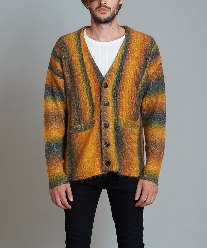 マルチカラーストライプニットV/N-CD