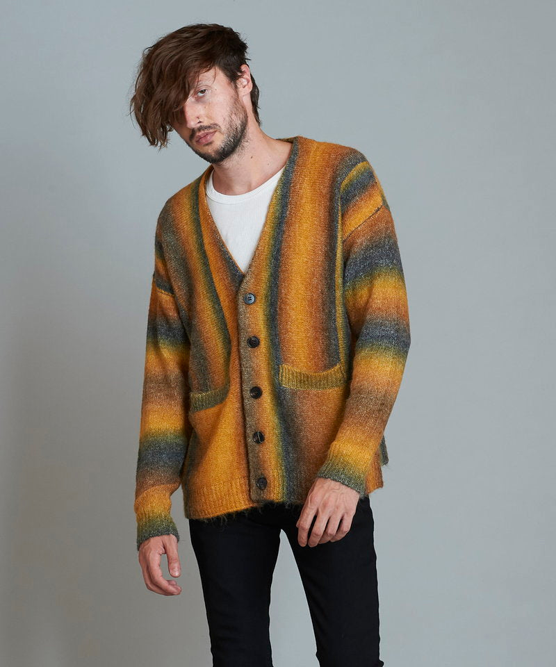 マルチカラーストライプニットV/N-CD