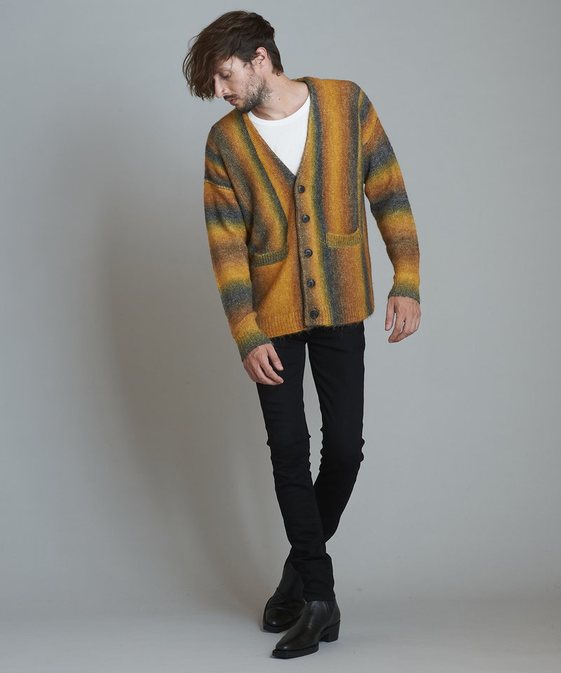 マルチカラーストライプニットV/N-CD