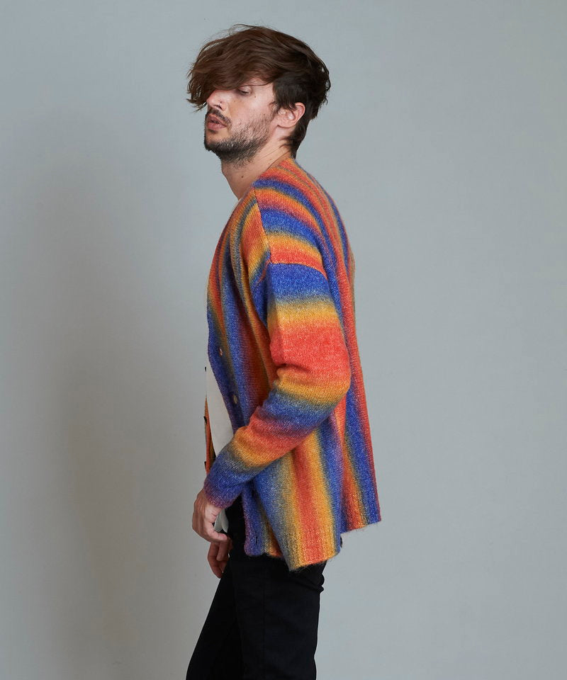 マルチカラーストライプニットV/N-CD