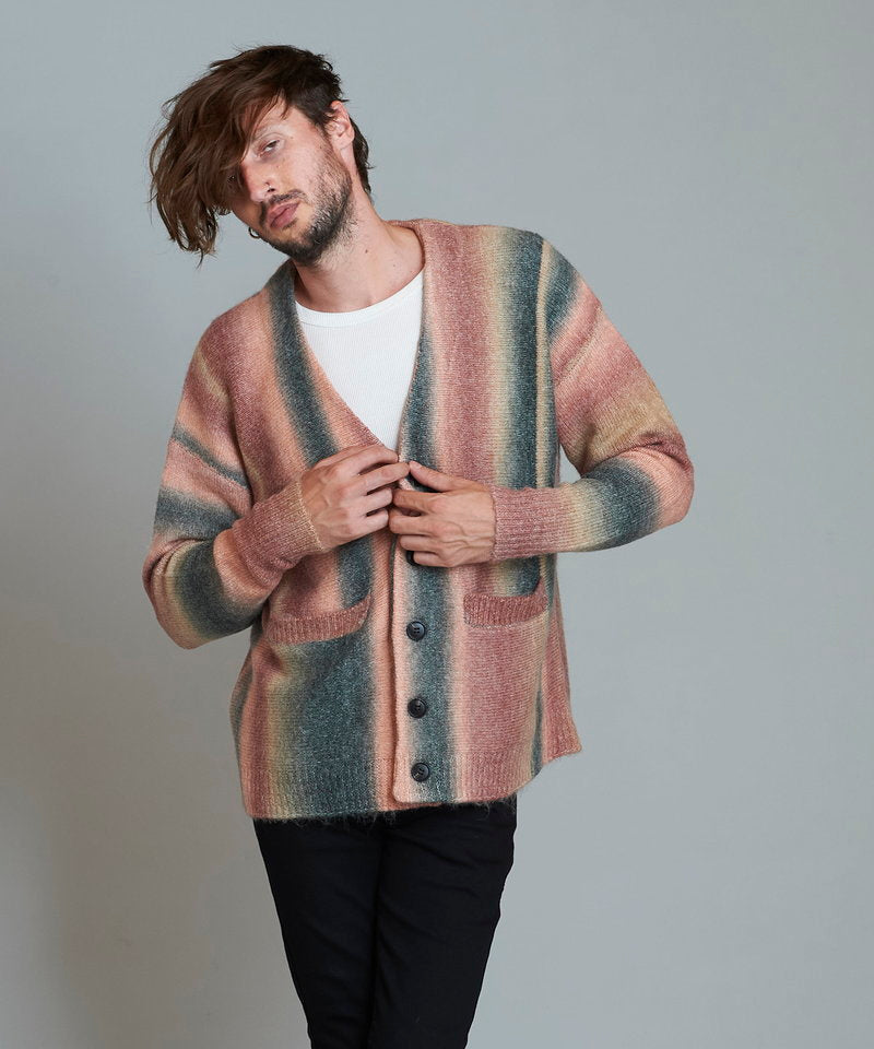 マルチカラーストライプニットV/N-CD