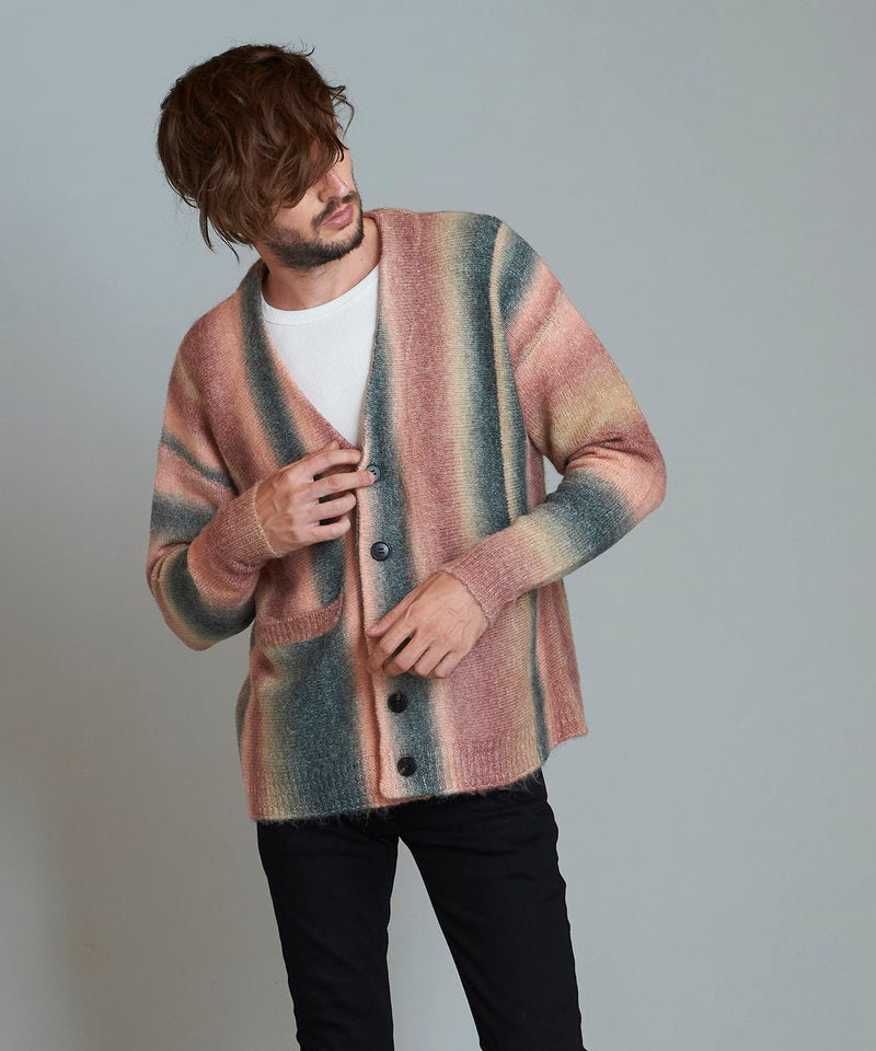 マルチカラーストライプニットV/N-CD