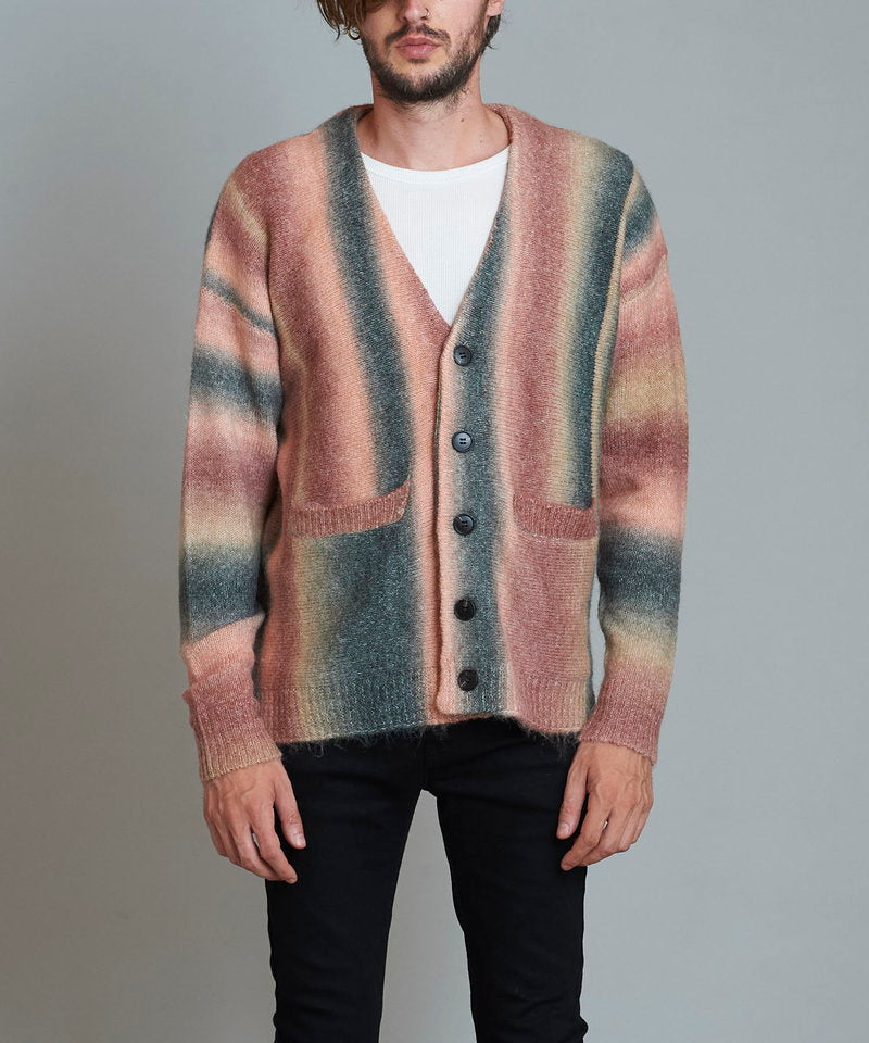 マルチカラーストライプニットV/N-CD