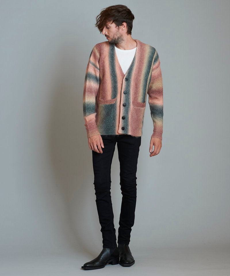 マルチカラーストライプニットV/N-CD