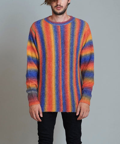 マルチカラーストライプニットC/N-PO