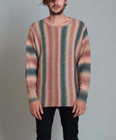 マルチカラーストライプニットC/N-PO