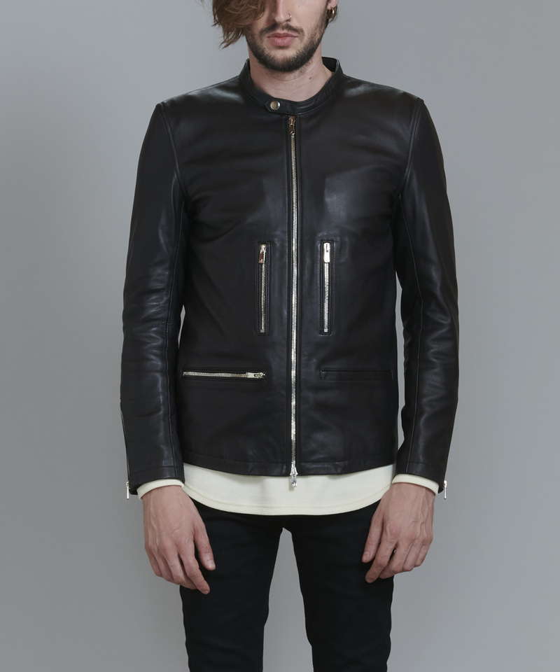 シープレザーシングルライダースJKT