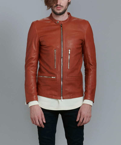 シープレザーシングルライダースJKT