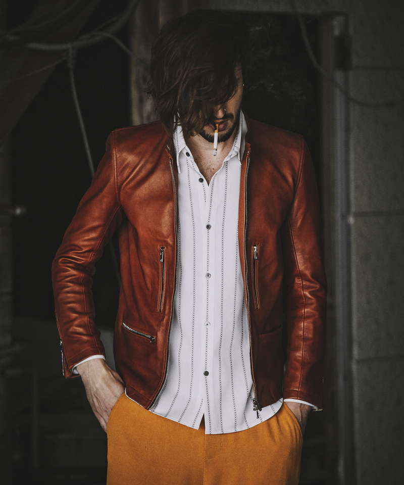 シープレザーシングルライダースJKT