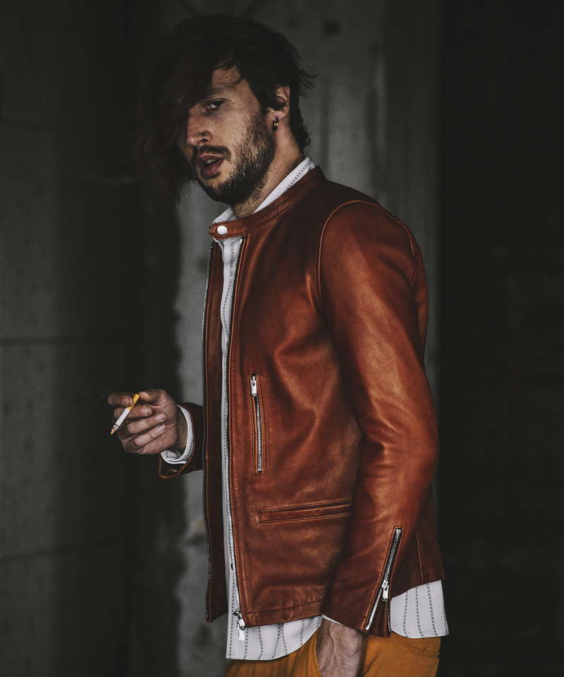 シープレザーシングルライダースJKT