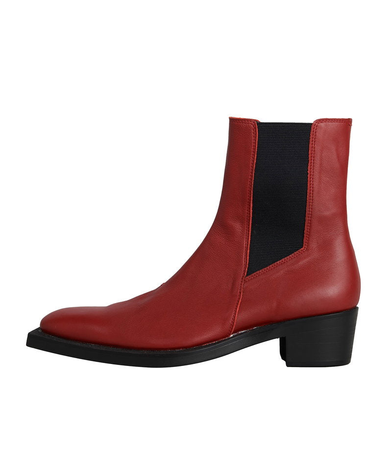 Square sole side gore heel boots